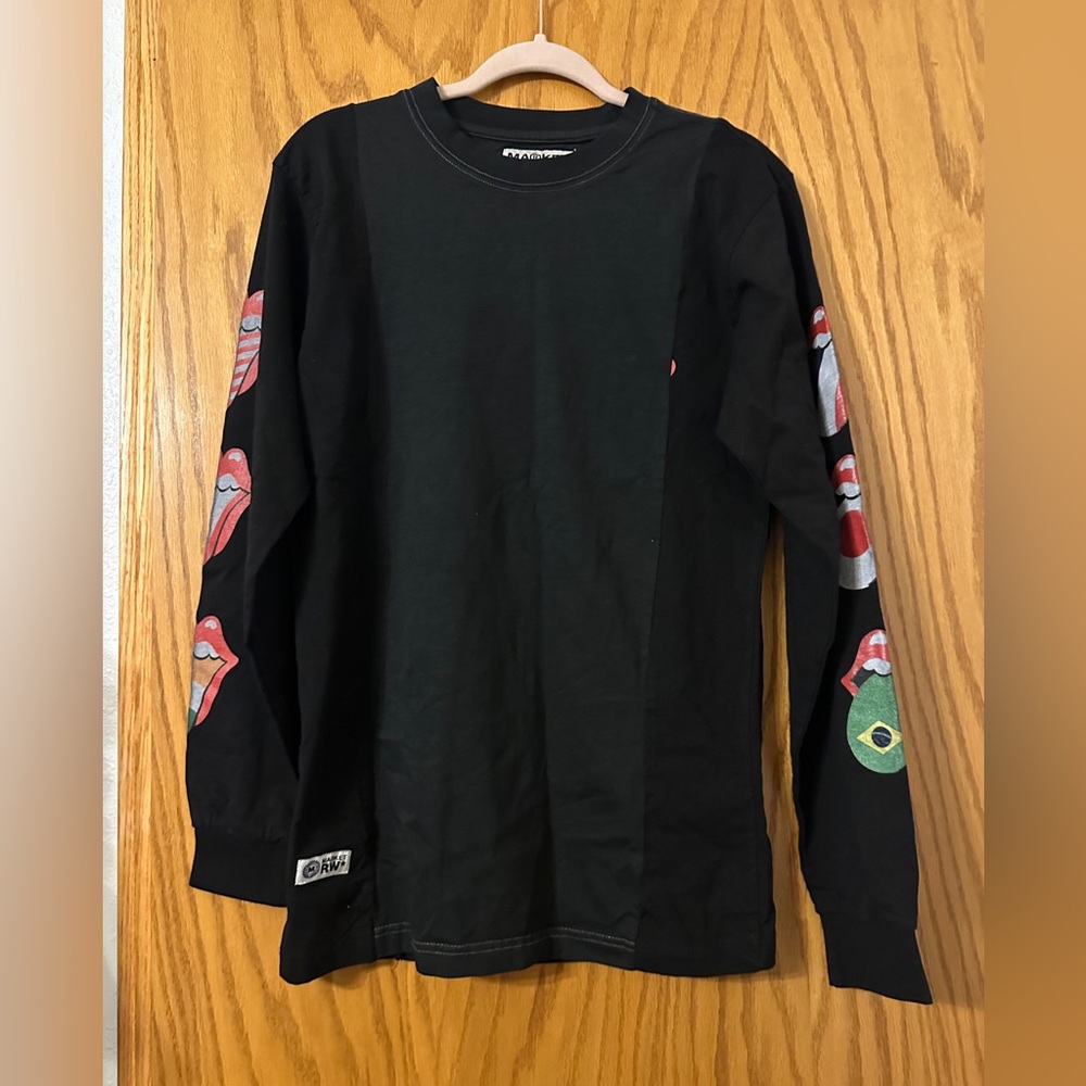 Market Reworked Long Sleeve Paneled Rolling Stones Tee - NWT - Size M